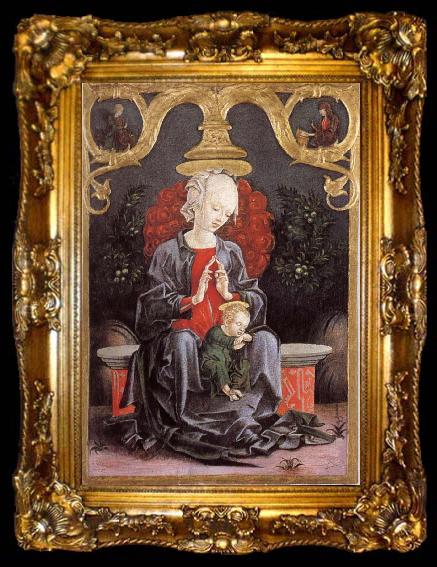 framed  Cosimo Tura Madonna and child in a tradgard, ta009-2